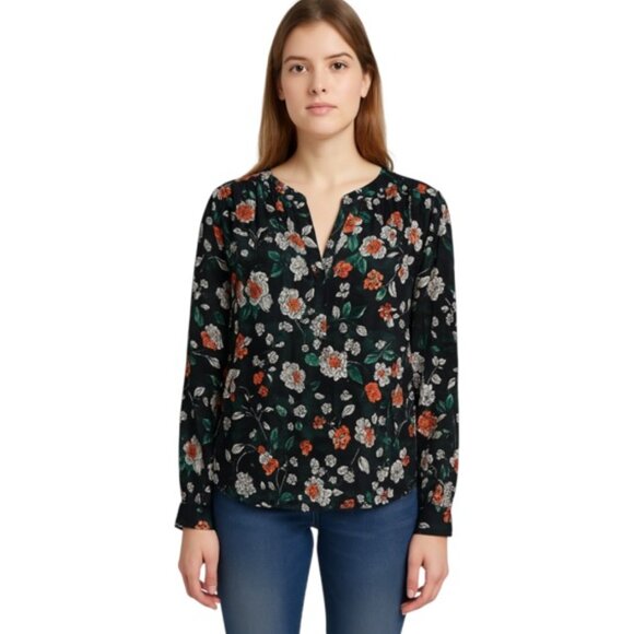 Tommy Hilfiger Medium Urban Folklore Long Sleeve Floral Peasant Top NWT - Picture 1 of 11